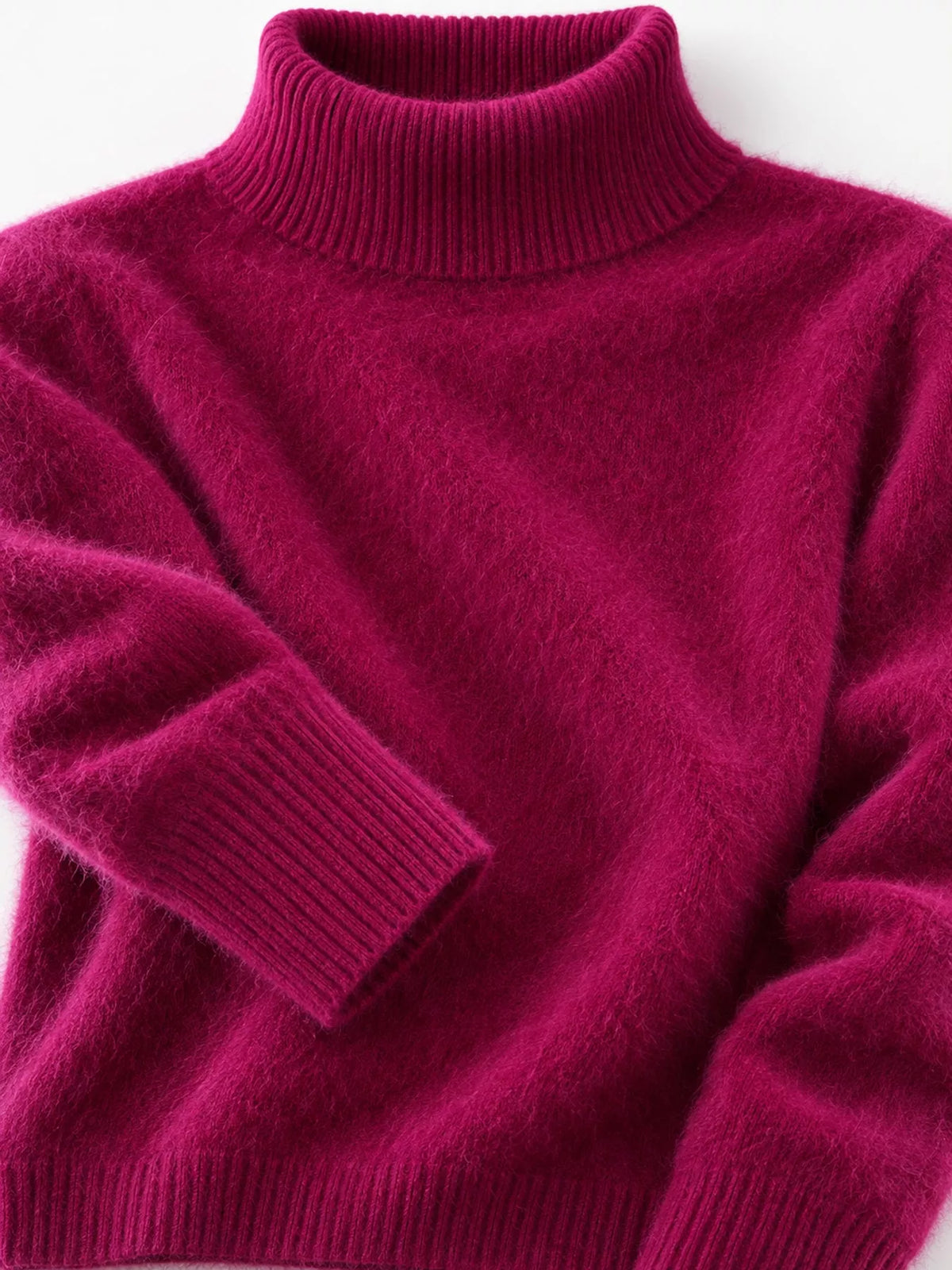 Full Size Turtleneck Long Sleeve Sweater Plus Size - Burgundy - View 68