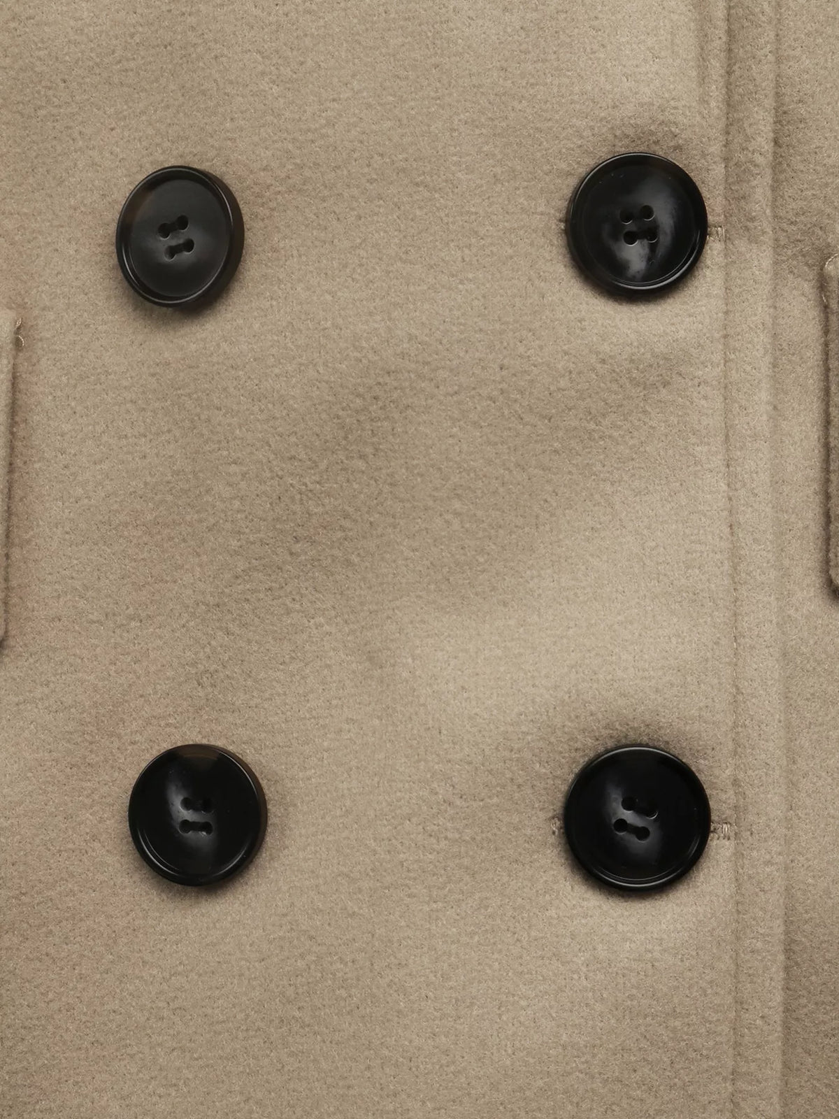 Double-Breasted Lapel Collar Longline Coat - Khaki - View 7