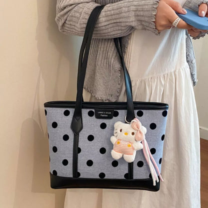 Polka Dot Shoulder Bag - Blue - View 4
