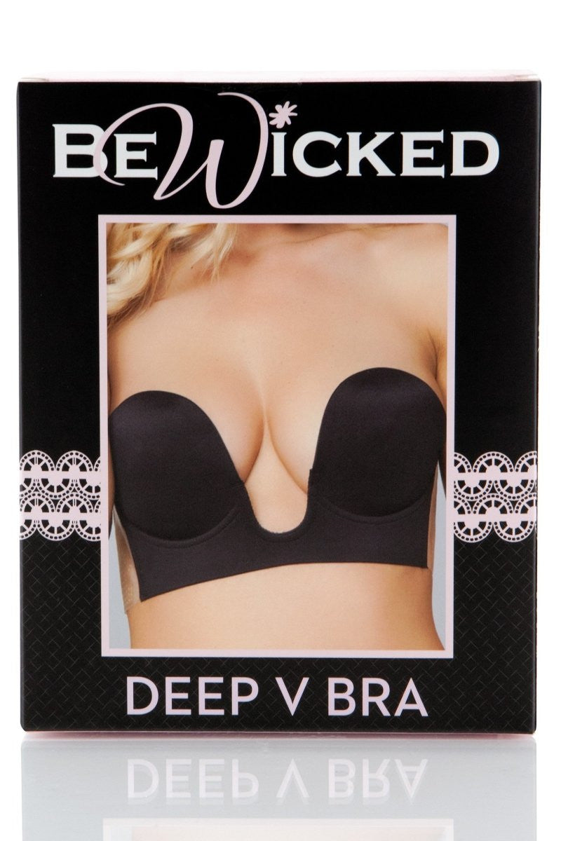 Deep V Bra - Black - View 3
