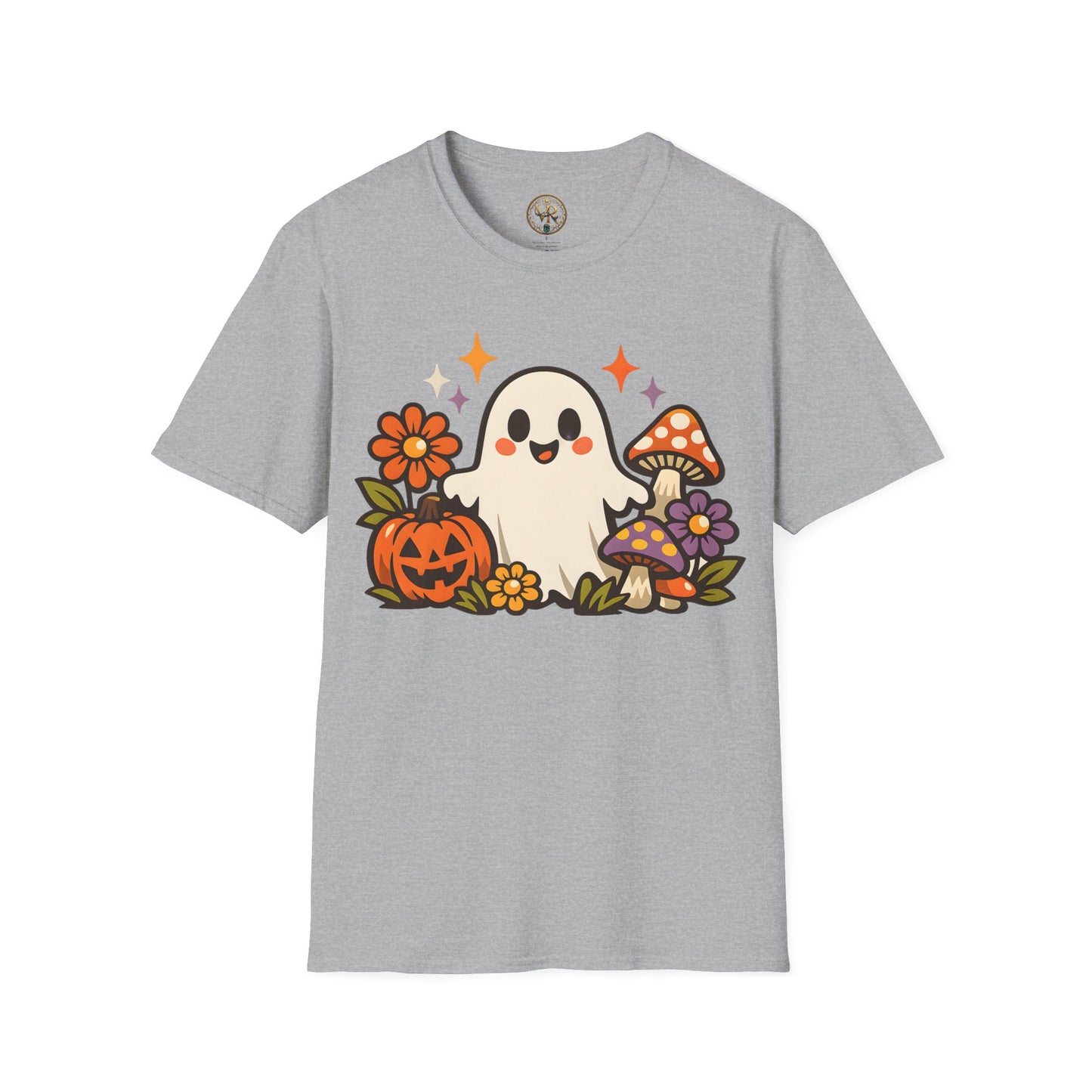 Pumpkin Floral Ghost Tee - Sport Grey - product view 1 - Sport Grey