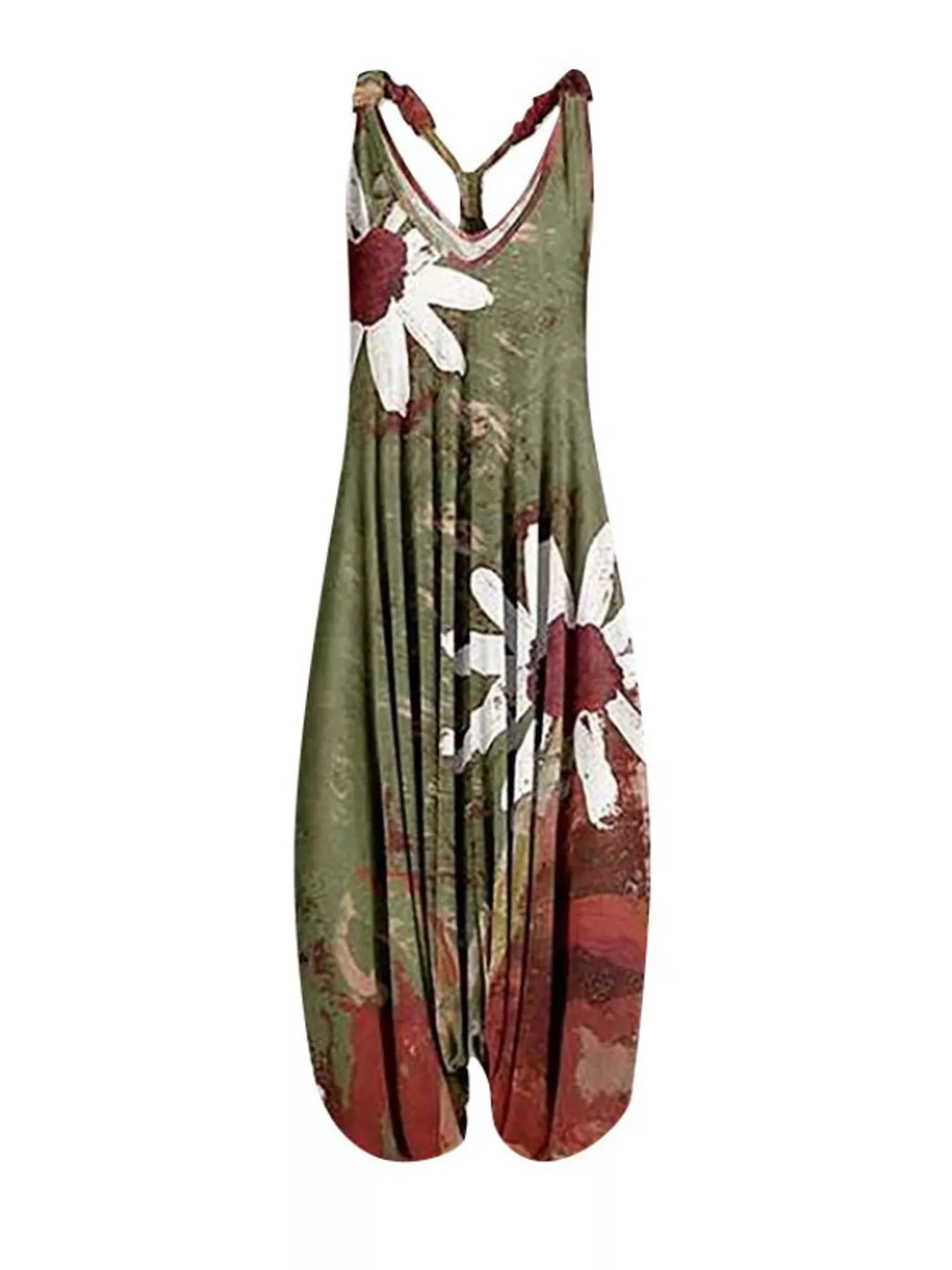 Full Size Printed V-Neck Sleeveless Jumpsuit Plus Size - 9-- - View 58