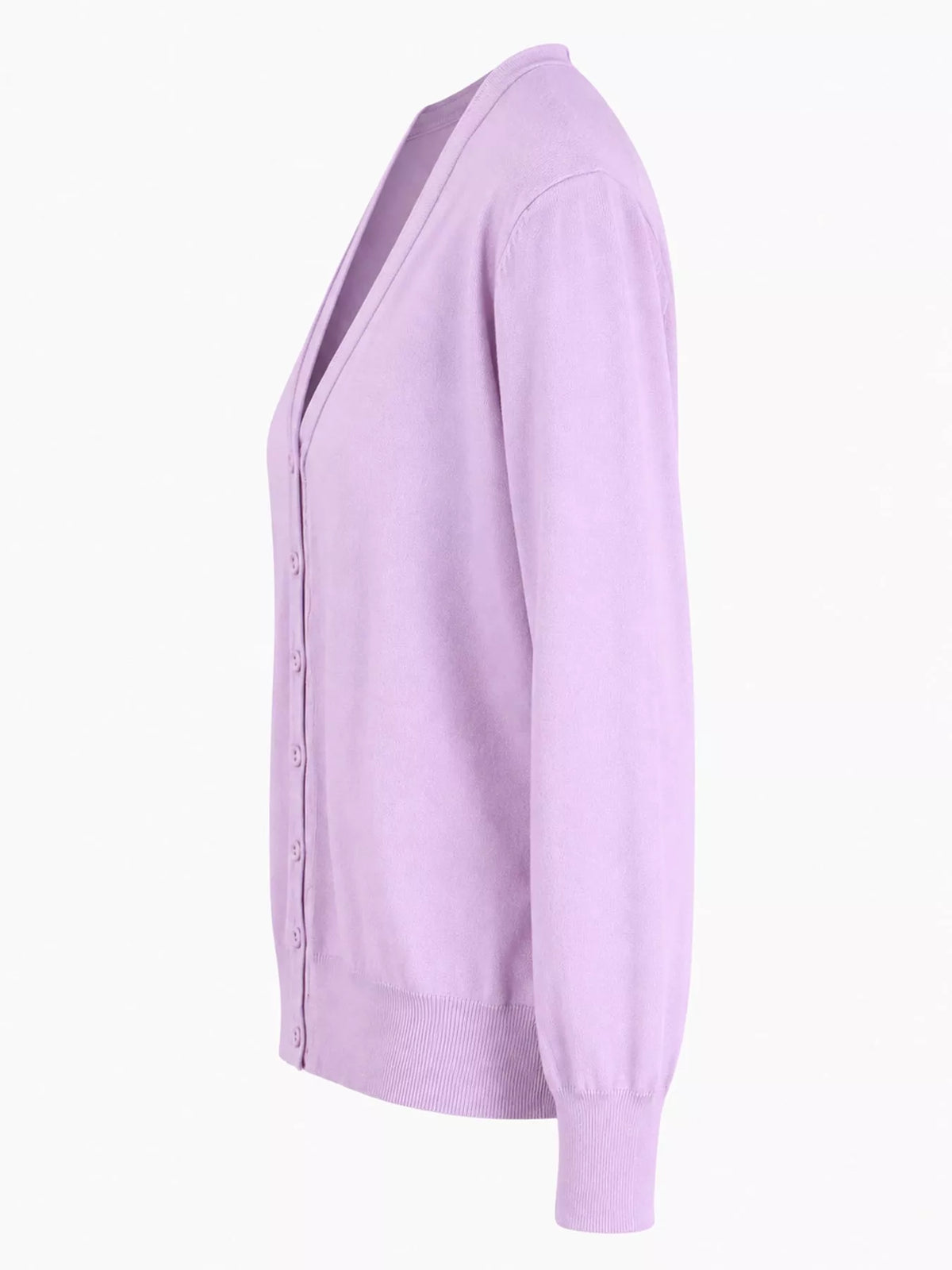 Classic V-Neck Button-Down Knit Cardigan - Violet - View 22