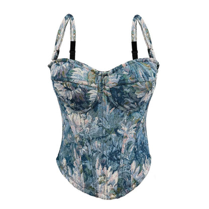 Sexy Strapless Top with Built-in Pads Vintage Palace Style Boned Bustier