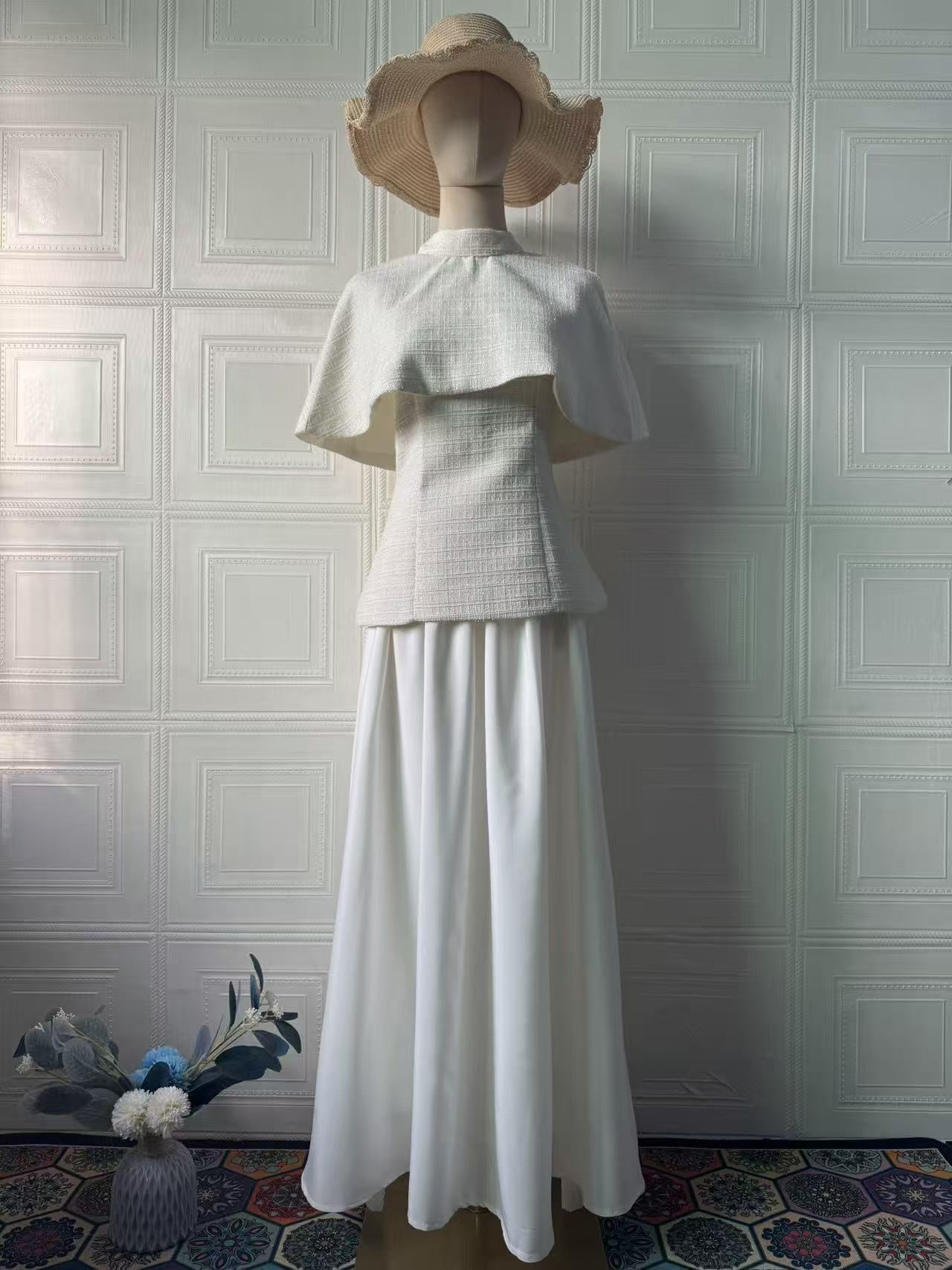 Simple Short Sleeve Long Dress, Elegant Fashion Autumn Set Dress Formal Wear
