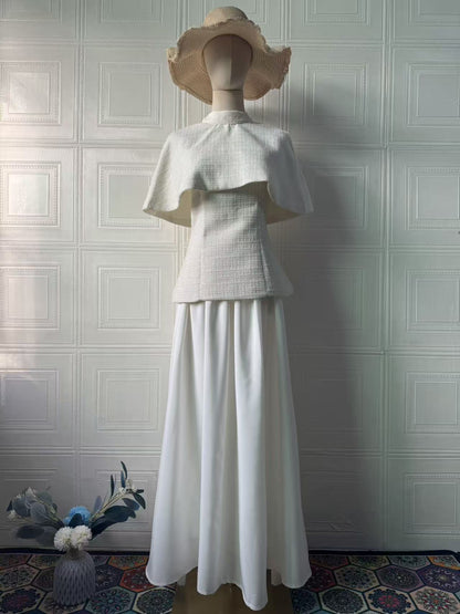 Simple Short Sleeve Long Dress, Elegant Fashion Autumn Set Dress Formal Wear