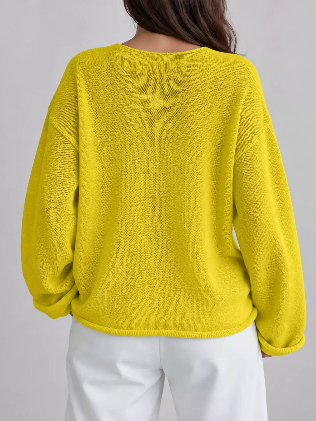 Full Size Sheer Lightweight Knit Top Plus Size - Yellow - View 63
