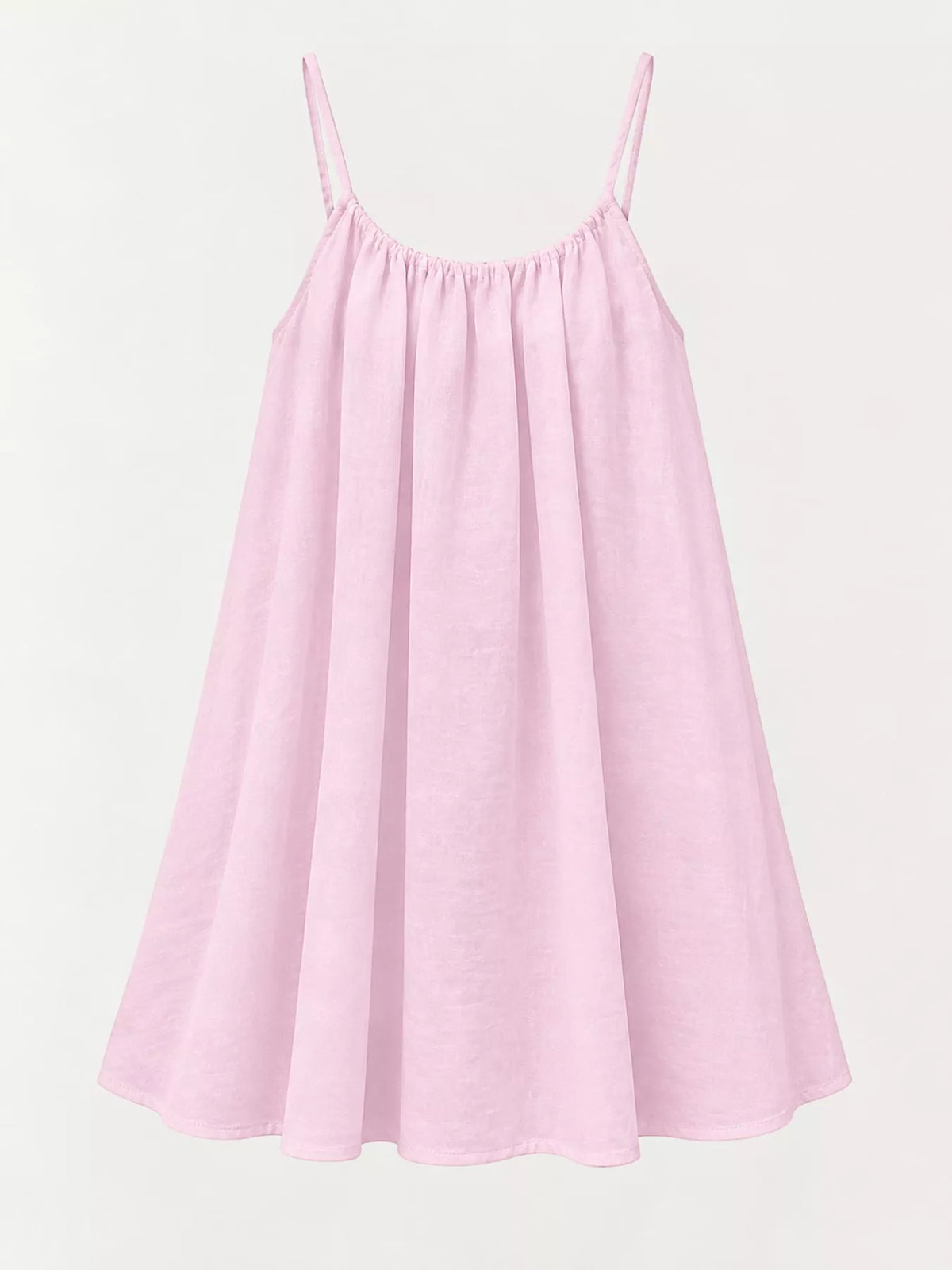 Full Size Backless Spaghetti Strap A-Line Mini Dress Plus Size - Light Pink-Style C - View 87
