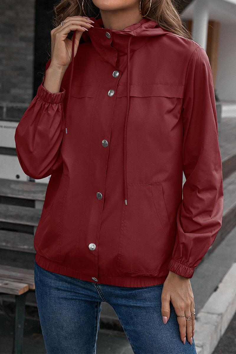 Ivy Lane Button-Down Long Sleeve Sports Jacket - Burgundy - View 7