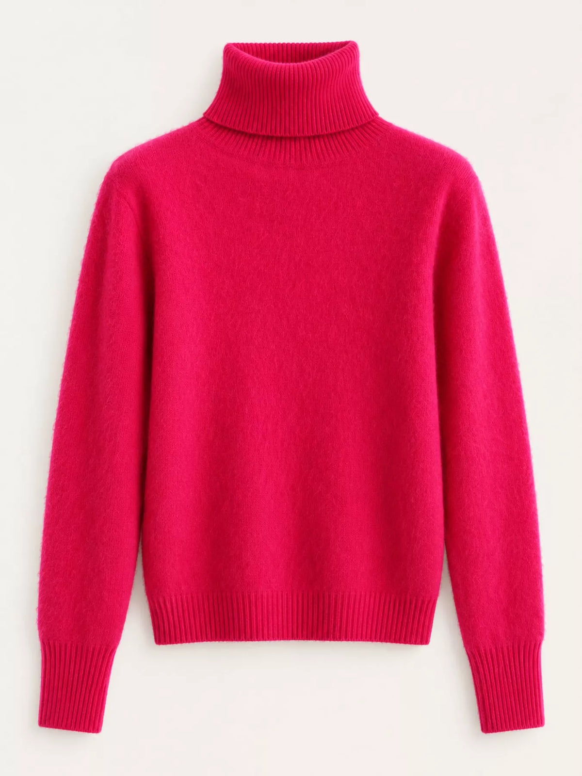 Full Size Turtleneck Long Sleeve Sweater Plus Size - Rose Red - View 44
