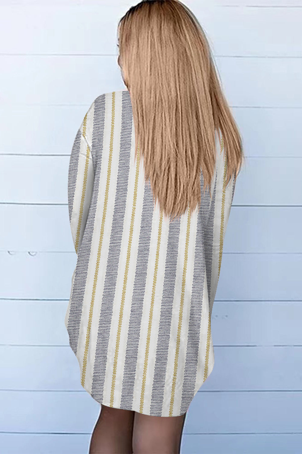Printed Long Sleeve Cardigan - Stripe - View 17