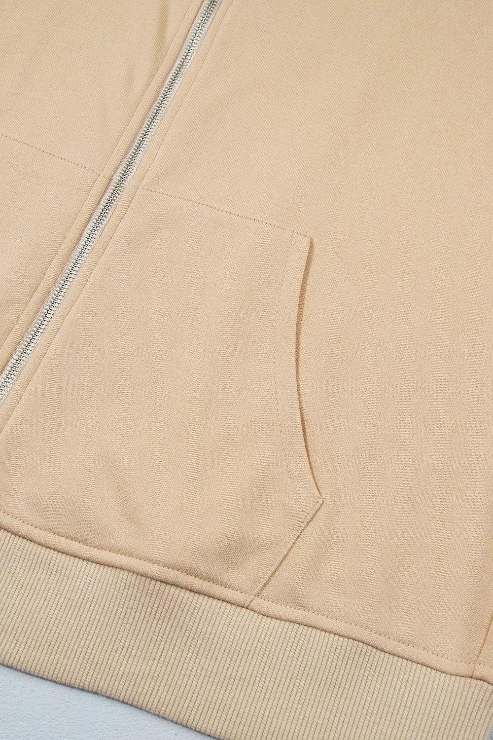 Polka Dot Zip-Up Hoodie - Camel - View 9