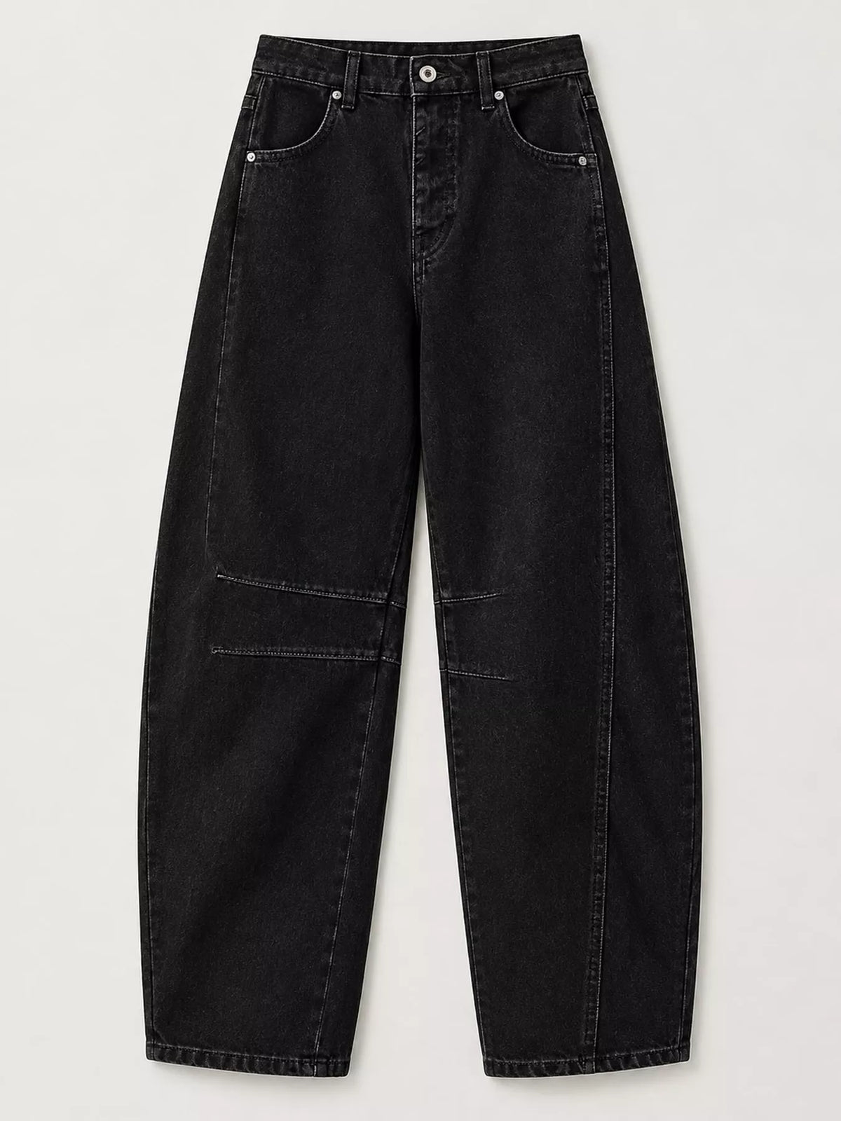 Barrel-Leg Jeans - Black - View 12