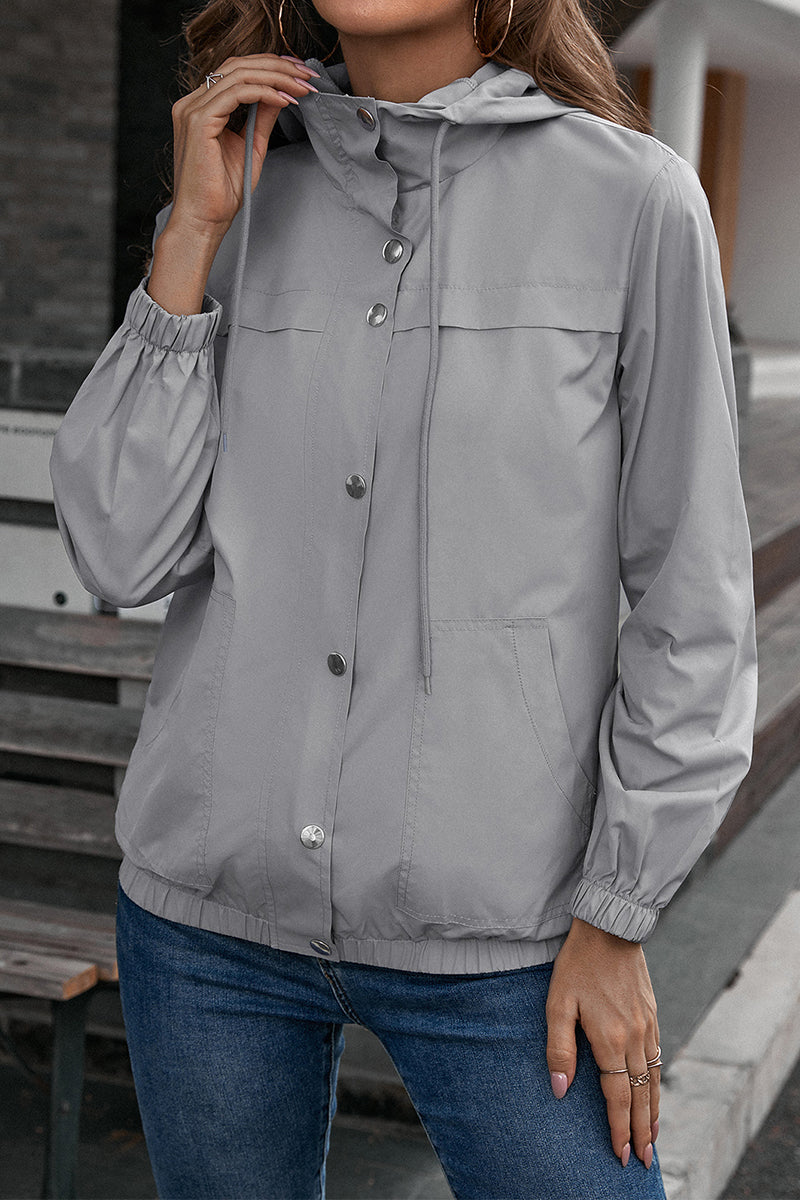 Ivy Lane Button-Down Long Sleeve Sports Jacket - Light Gray - View 4