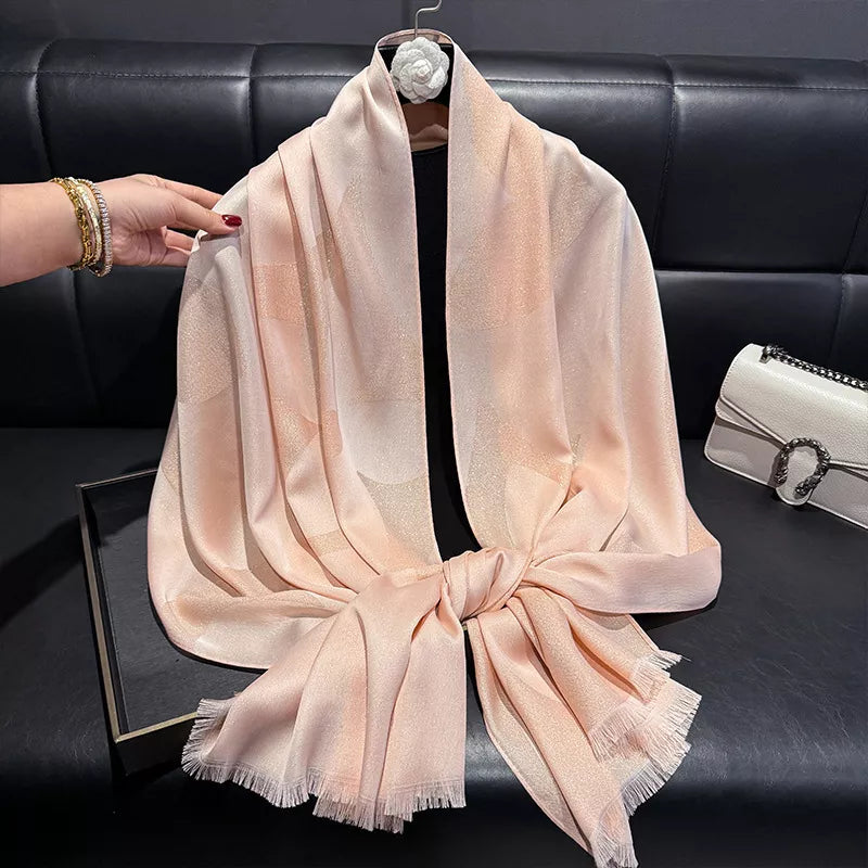 Lightweight Raw Hem Scarf - Blush Pink - View 3
