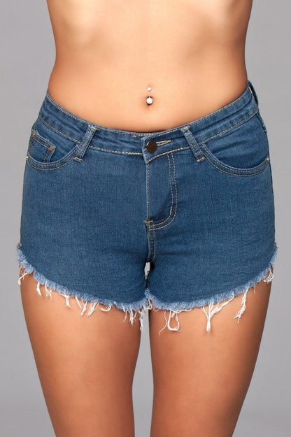 J12 Zip Me Up Denim Shorts, front view