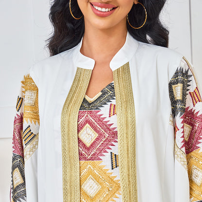 Embroidered bead cardigan two-piece dress set