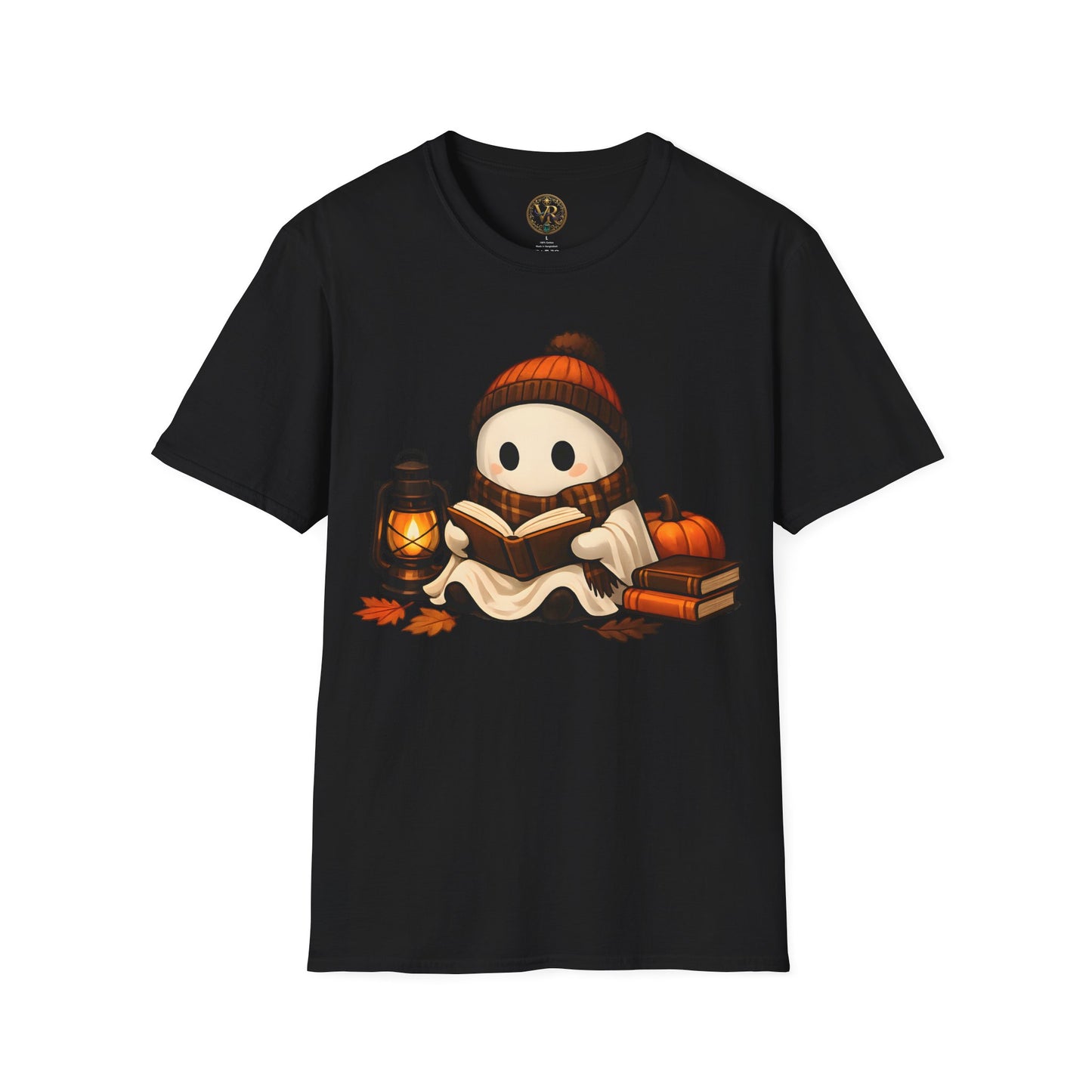 Cozy Reading Ghost Tee - Black - product view 1 - Black