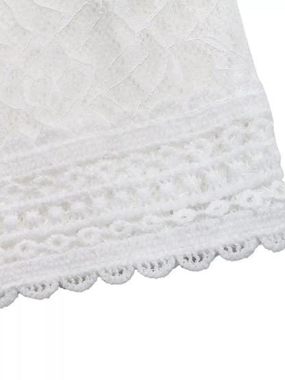 Lace Chinese Style Button Shirt - White - View 7