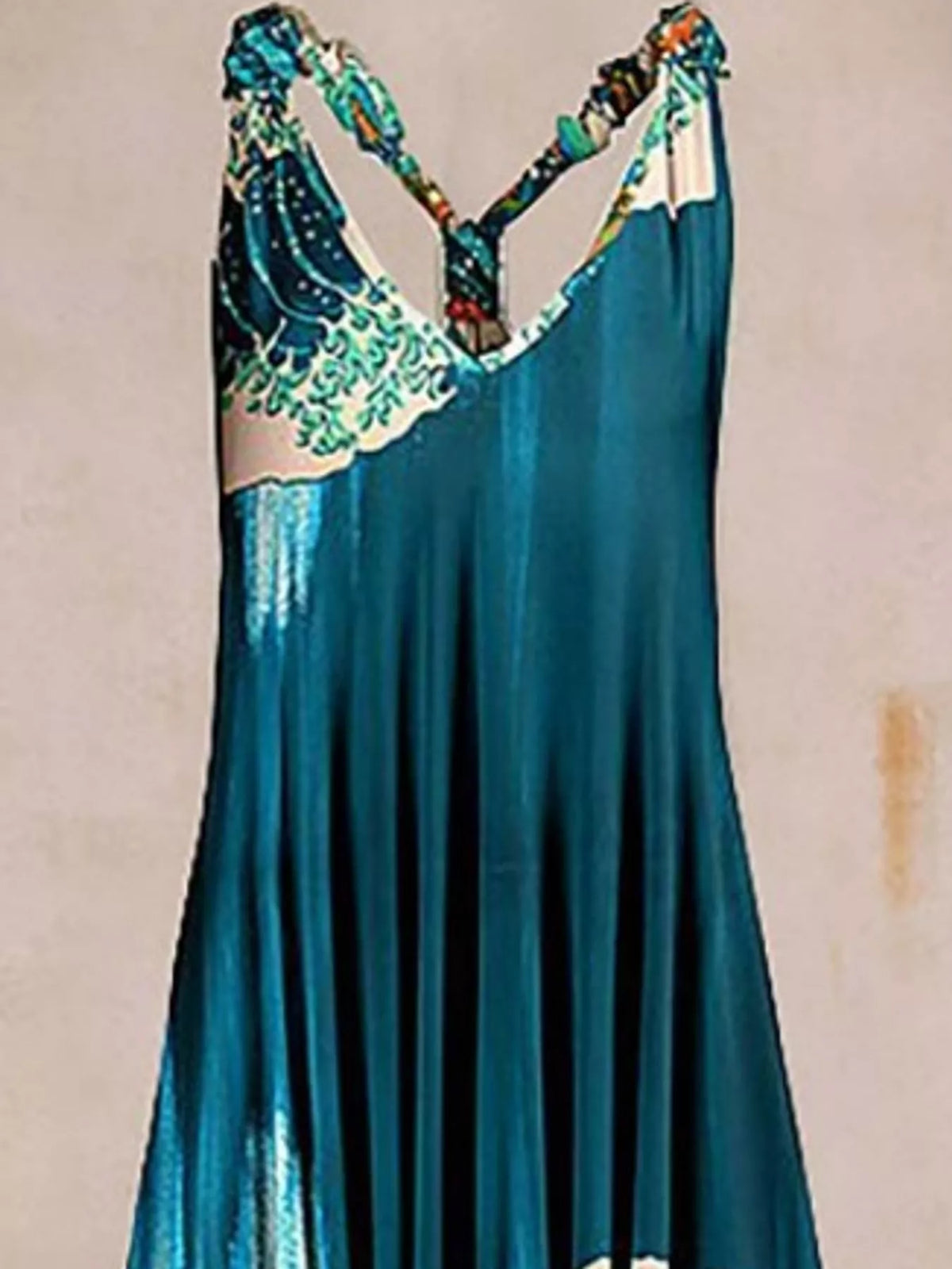 Full Size Printed V-Neck Sleeveless Jumpsuit Plus Size - 1- - View 2