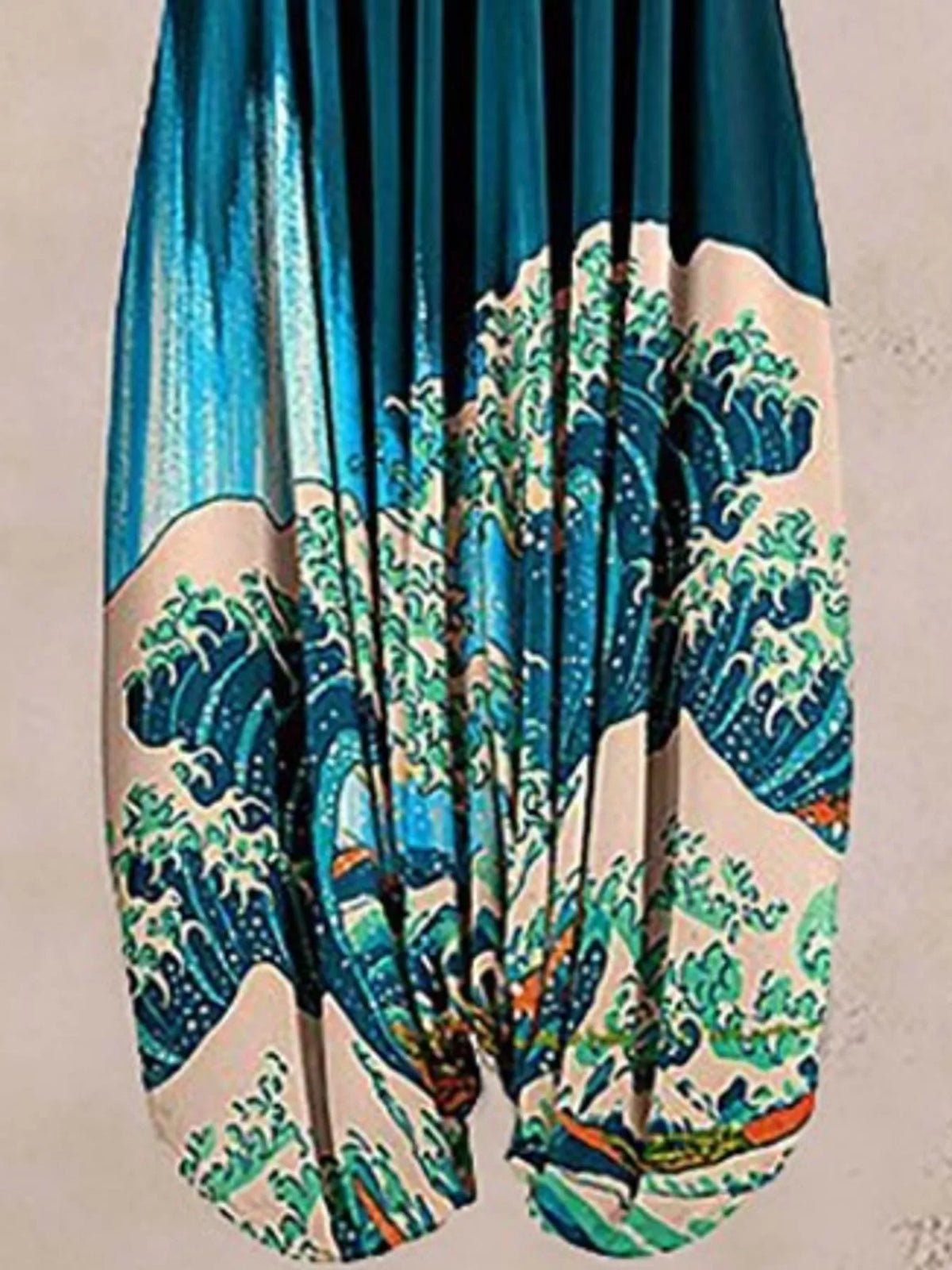 Full Size Printed V-Neck Sleeveless Jumpsuit Plus Size - 1- - View 3