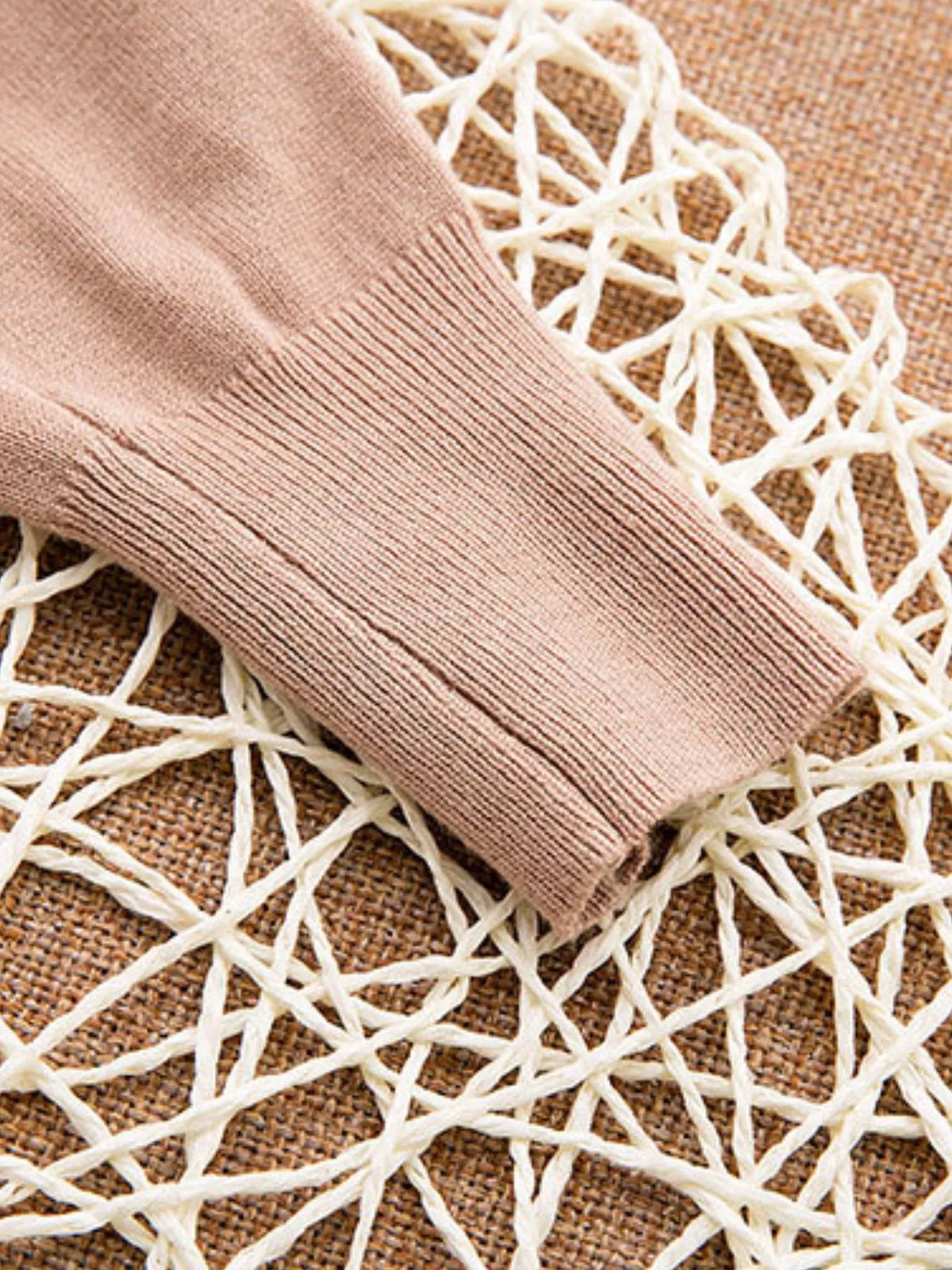 Classic V-Neck Button-Down Knit Cardigan - Camel - View 59