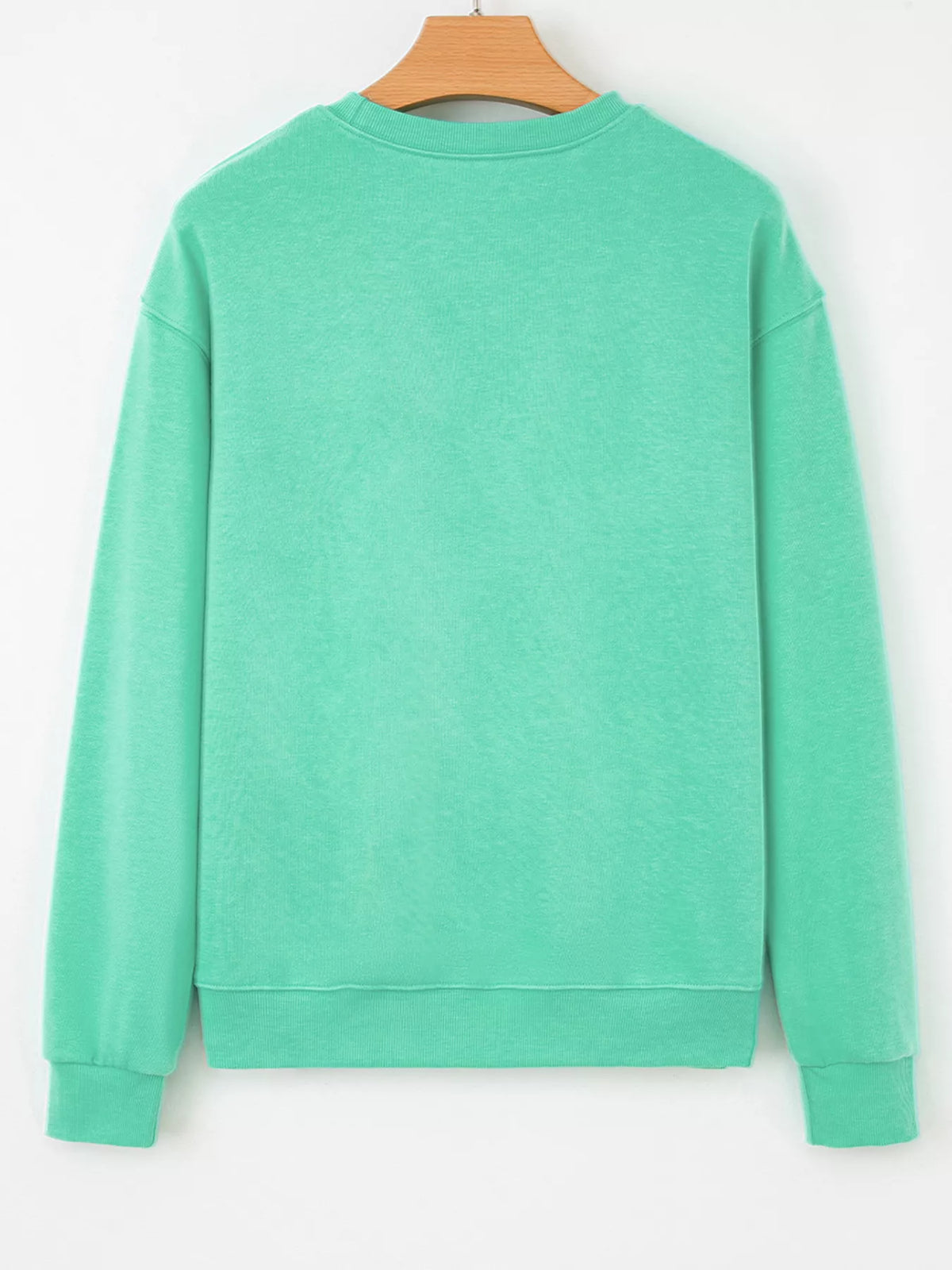 Halloween Ghost Embroidered Casual Sweatshirt - Turquoise - View 3