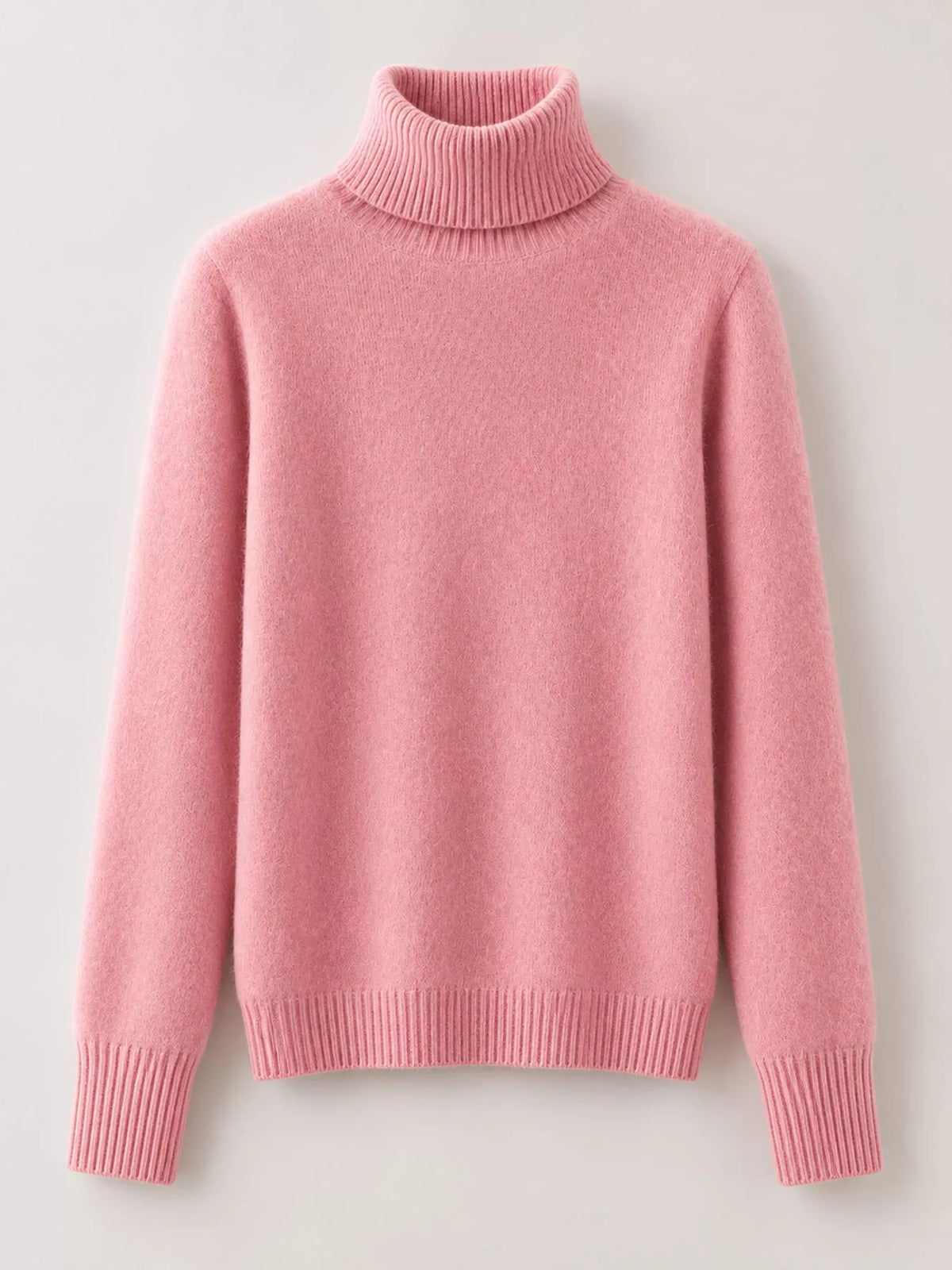 Full Size Turtleneck Long Sleeve Sweater Plus Size - Dusty Pink - View 39