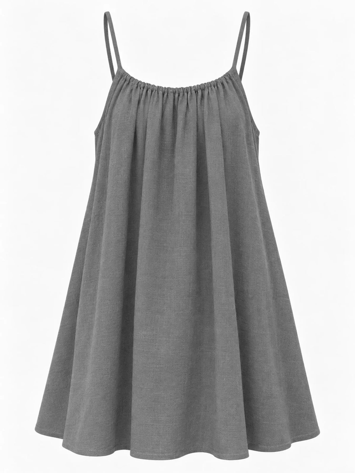 Full Size Backless Spaghetti Strap A-Line Mini Dress Plus Size - Gray-Style C - View 41