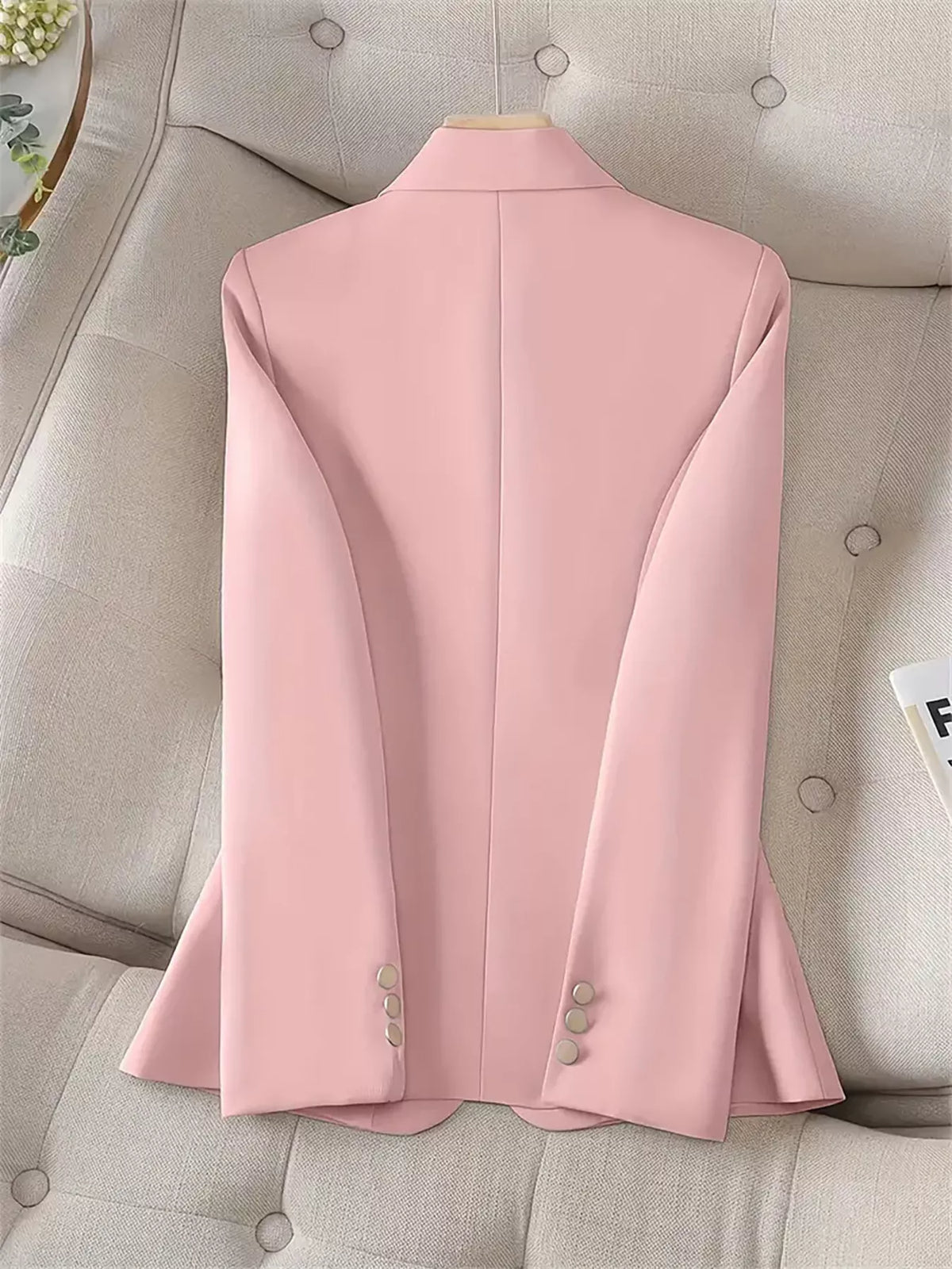 Slim-Fit Single-Button Blazer - Dusty Pink - View 5