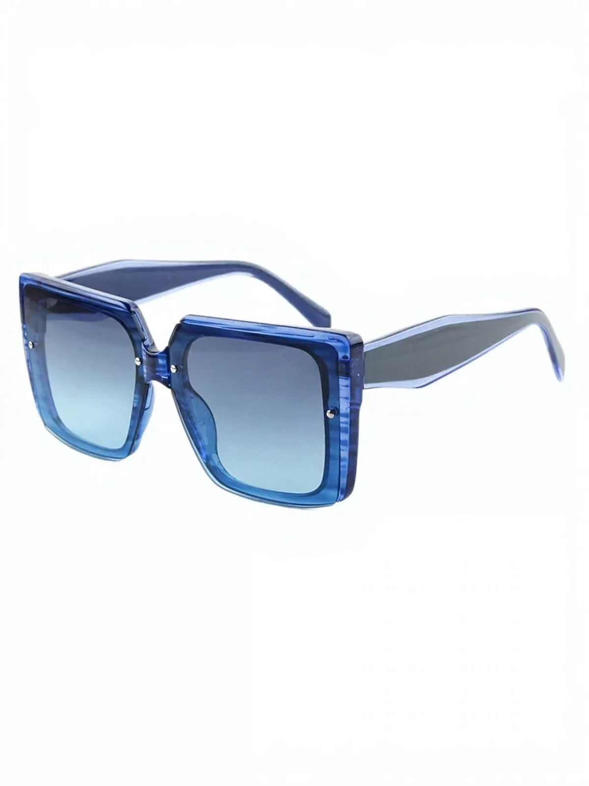Oversized Gradient Square Sunglasses - Blue - View 5