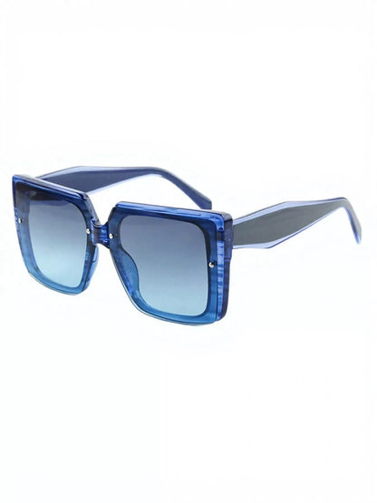 Oversized Gradient Square Sunglasses - Blue - View 5