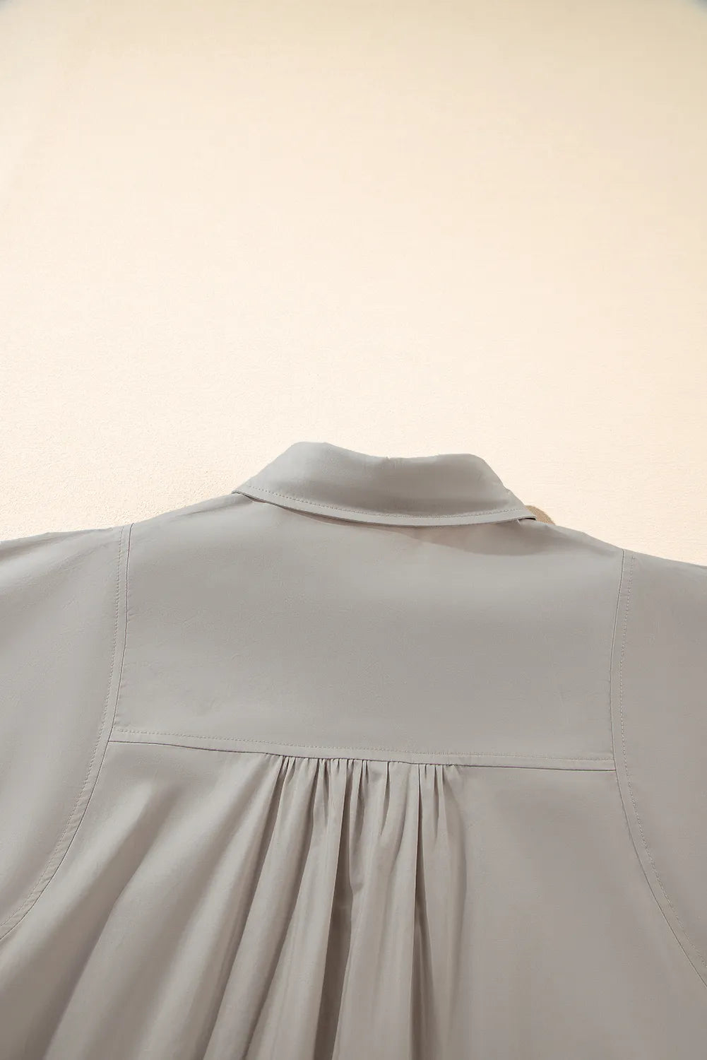 Button Up Lantern Sleeve Shirt - Gray - View 8