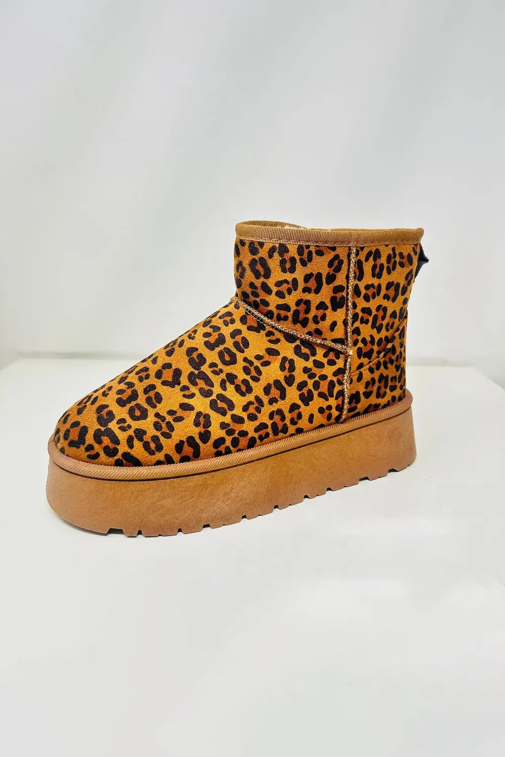 WILD DIVA Thermal Furry Leopard Platform Booties - Leopard - View 3