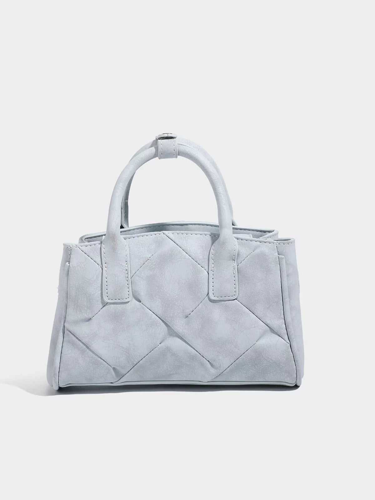 Quilted Buckle Accent Crossbody Bag - Blue - View 6