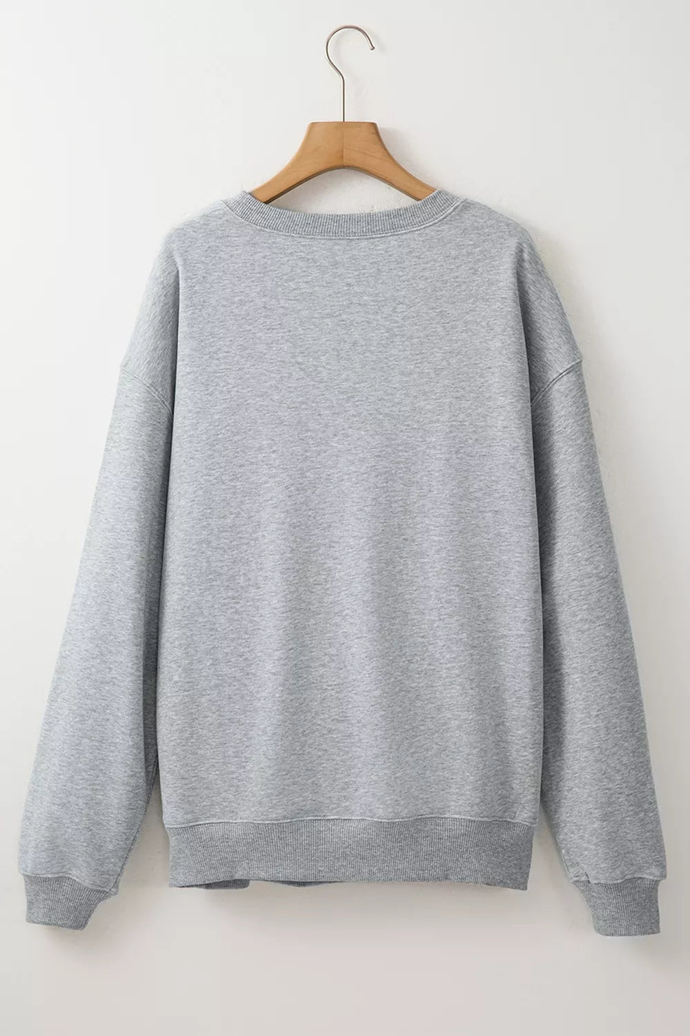 PUMPKIN SEASON Oversized Pullover Sweatshirt - Gray - View 6