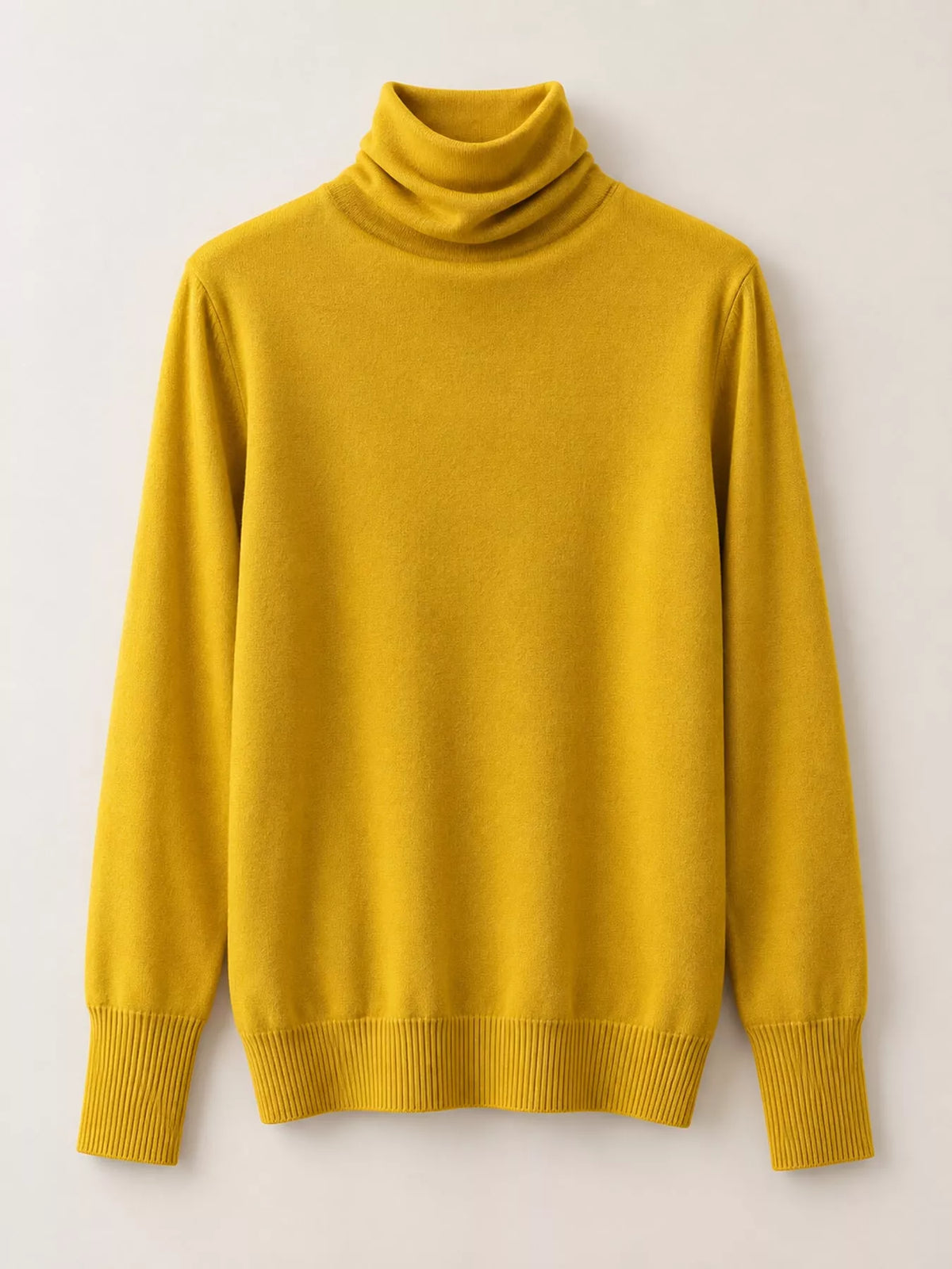 Full Size Slim-Fit Turtleneck Knit Top Plus Size - Mustard Yellow - View 37