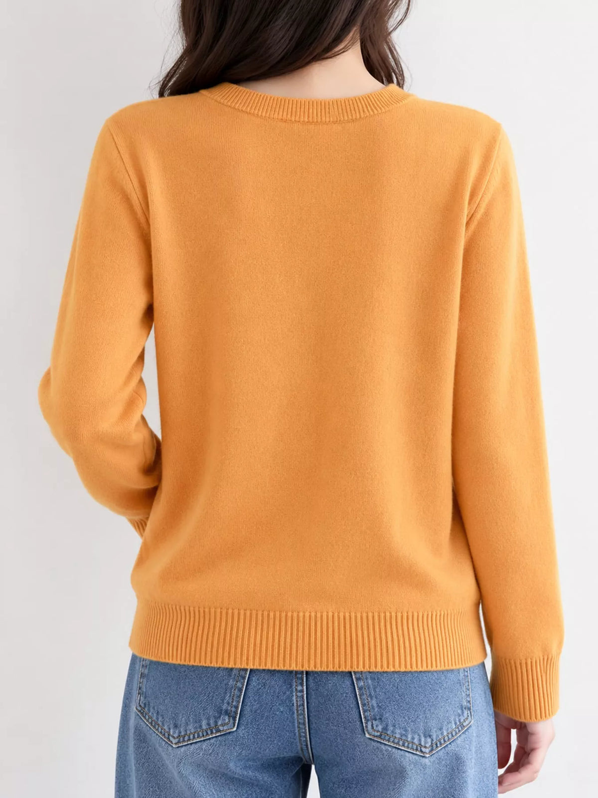 Crew-Neck Button-Down Cardigan - Mustard Yellow - View 61