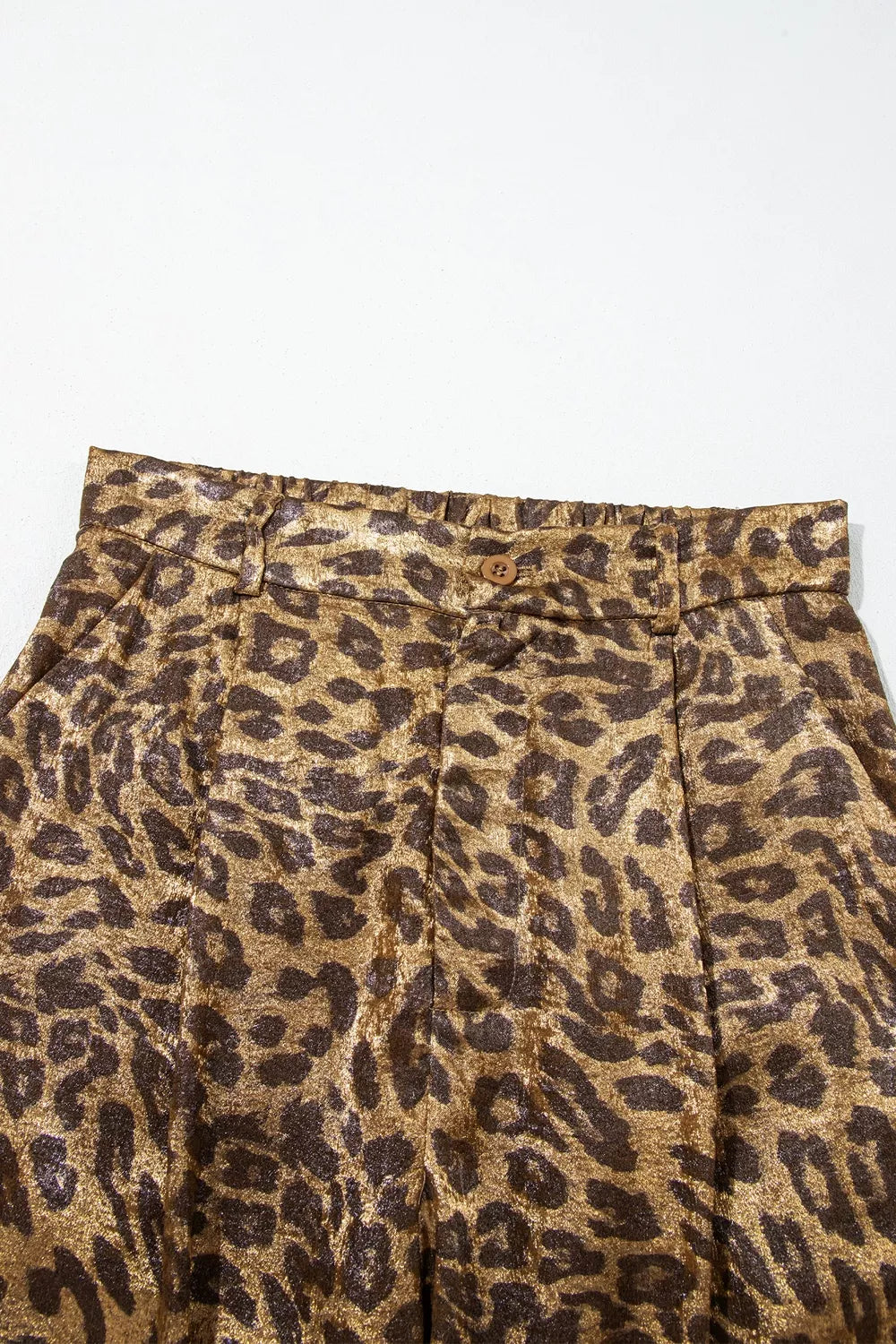 Multicolour Leopard Print Western Style Wide Leg Full Length Pants - Leopard - View 8