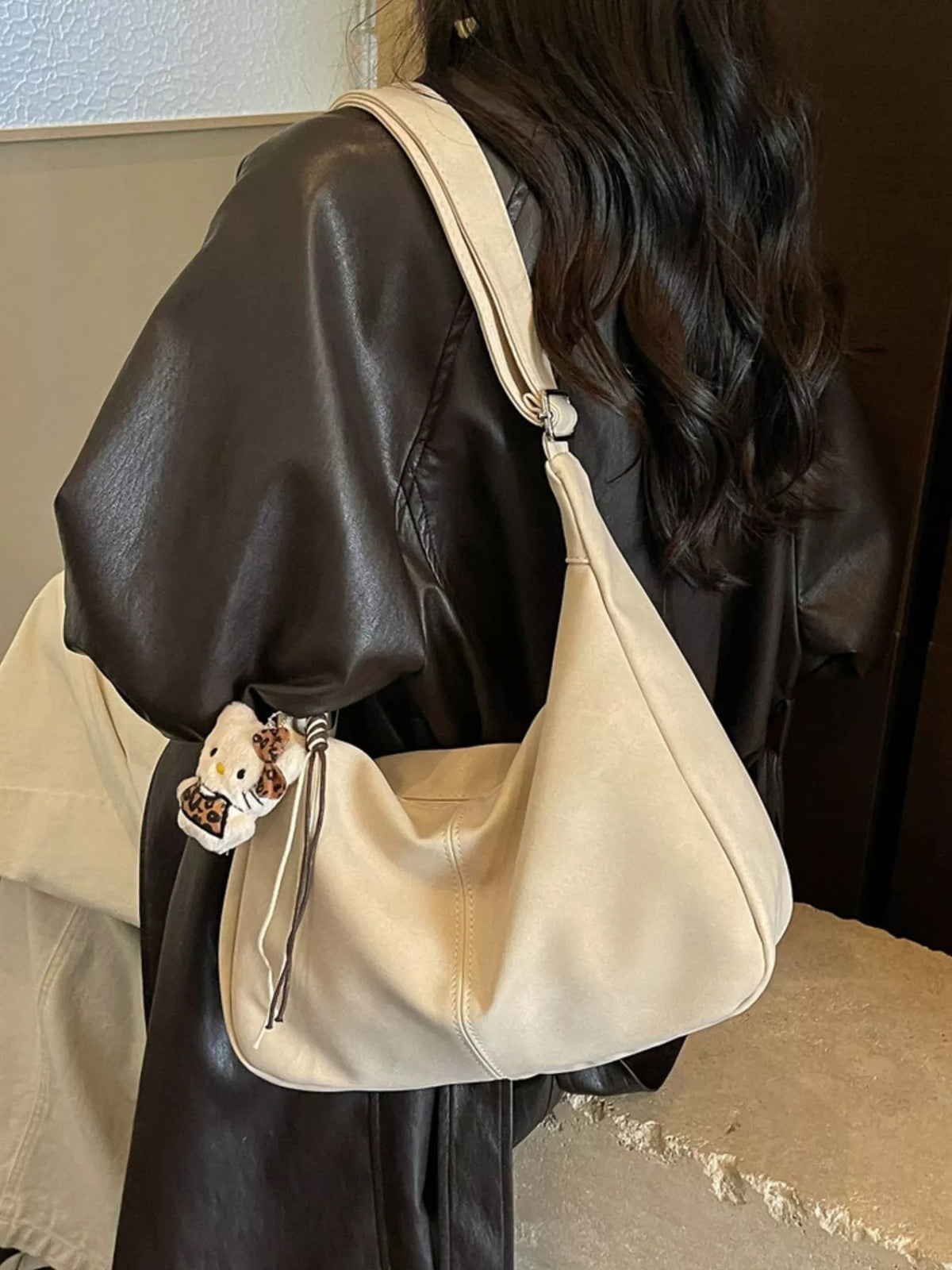 Adjustable Strap Crossbody Bag - Off-white - View 5