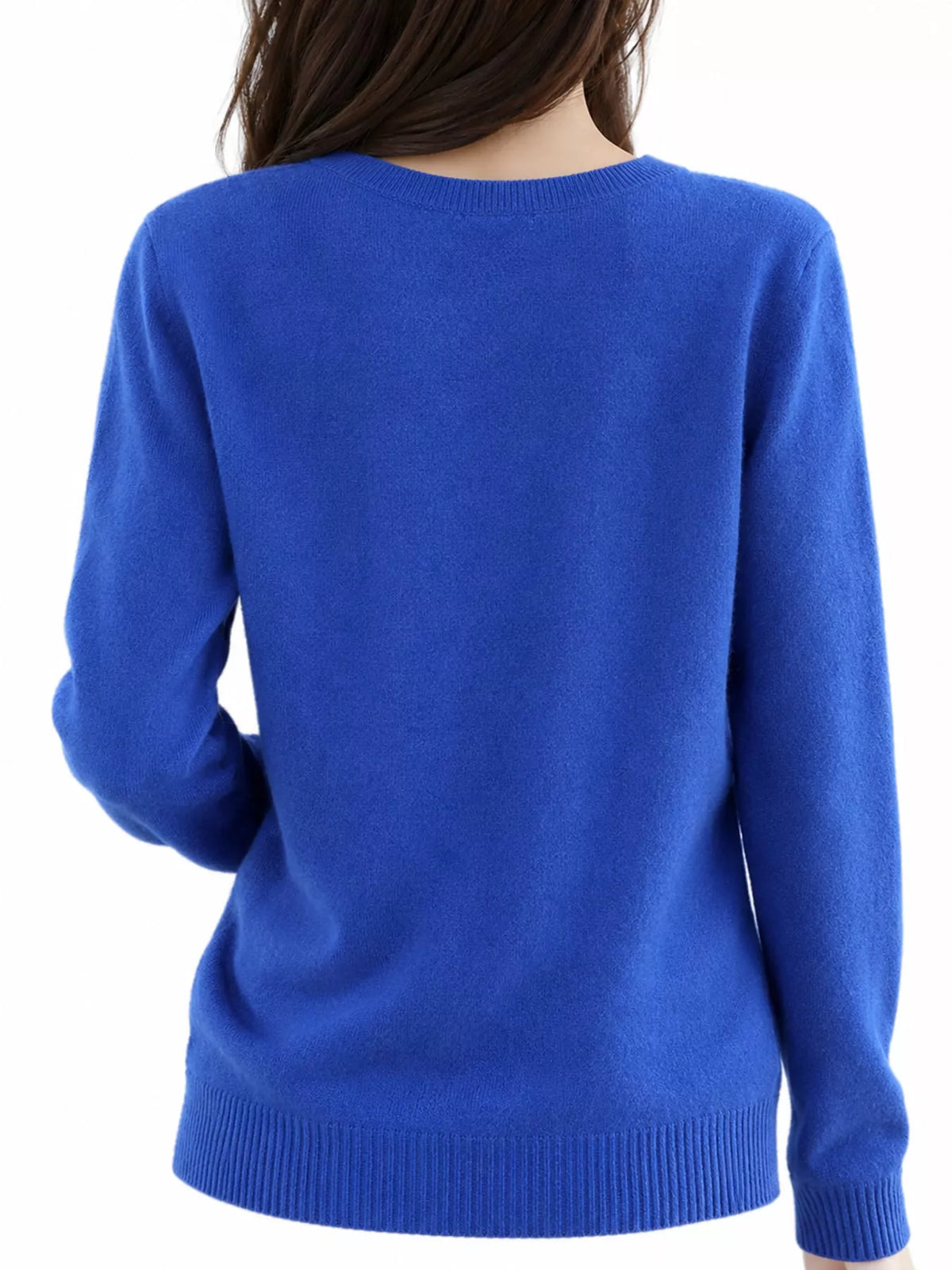 Crew-Neck Button-Down Cardigan - Klein Blue - View 77
