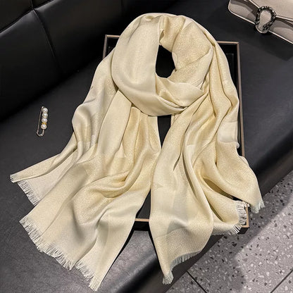 Lightweight Raw Hem Scarf - Pastel Yellow - View 2