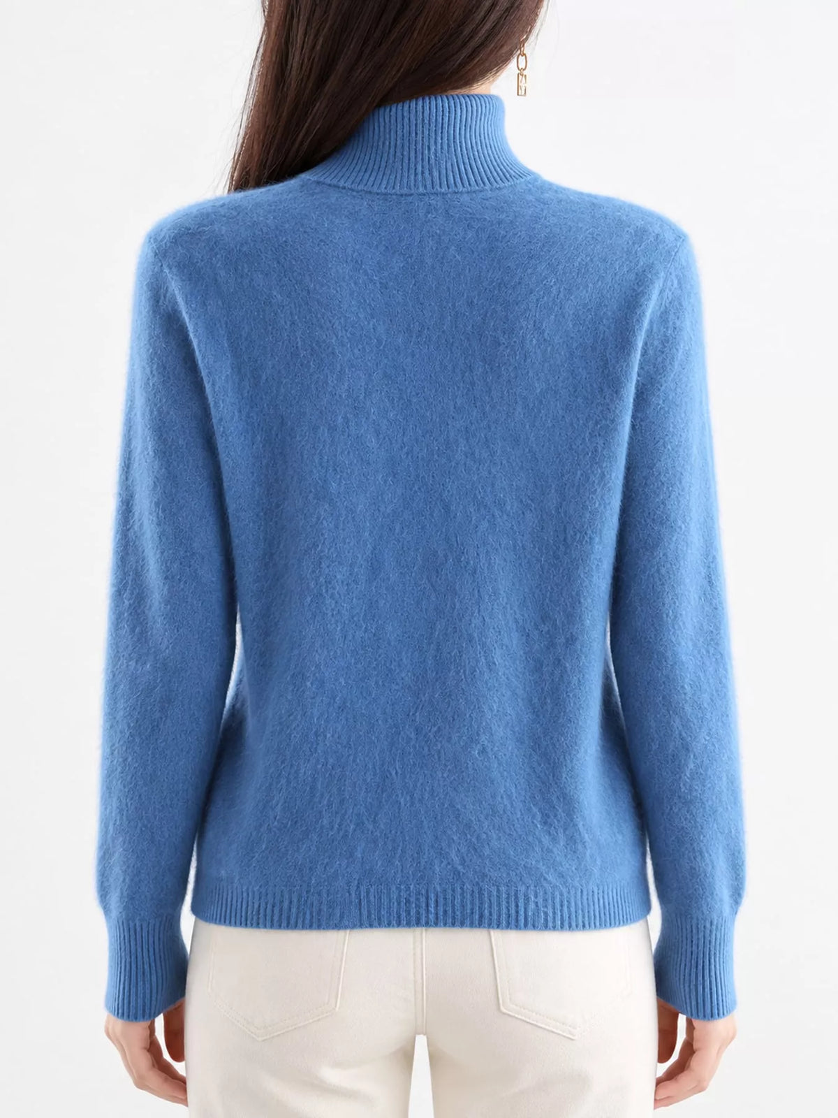 Full Size Turtleneck Long Sleeve Sweater Plus Size - Dusty Blue - View 70