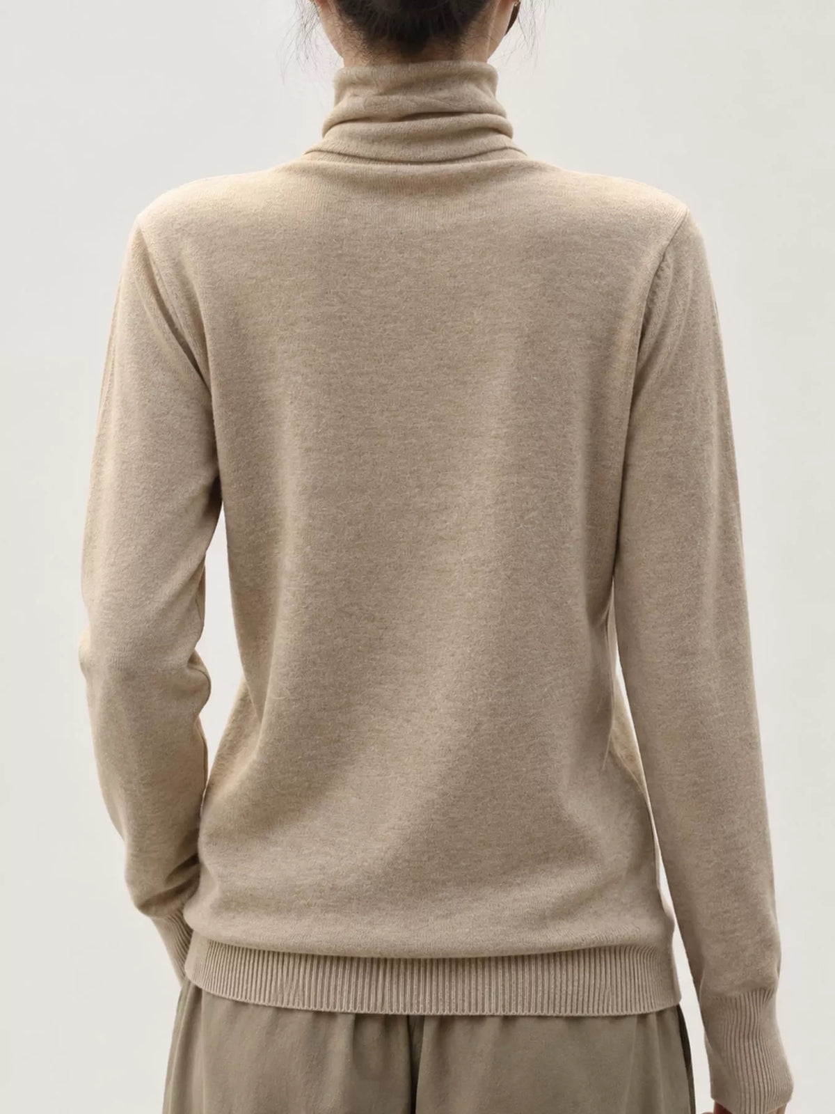 Full Size Slim-Fit Turtleneck Knit Top Plus Size - Camel - View 21