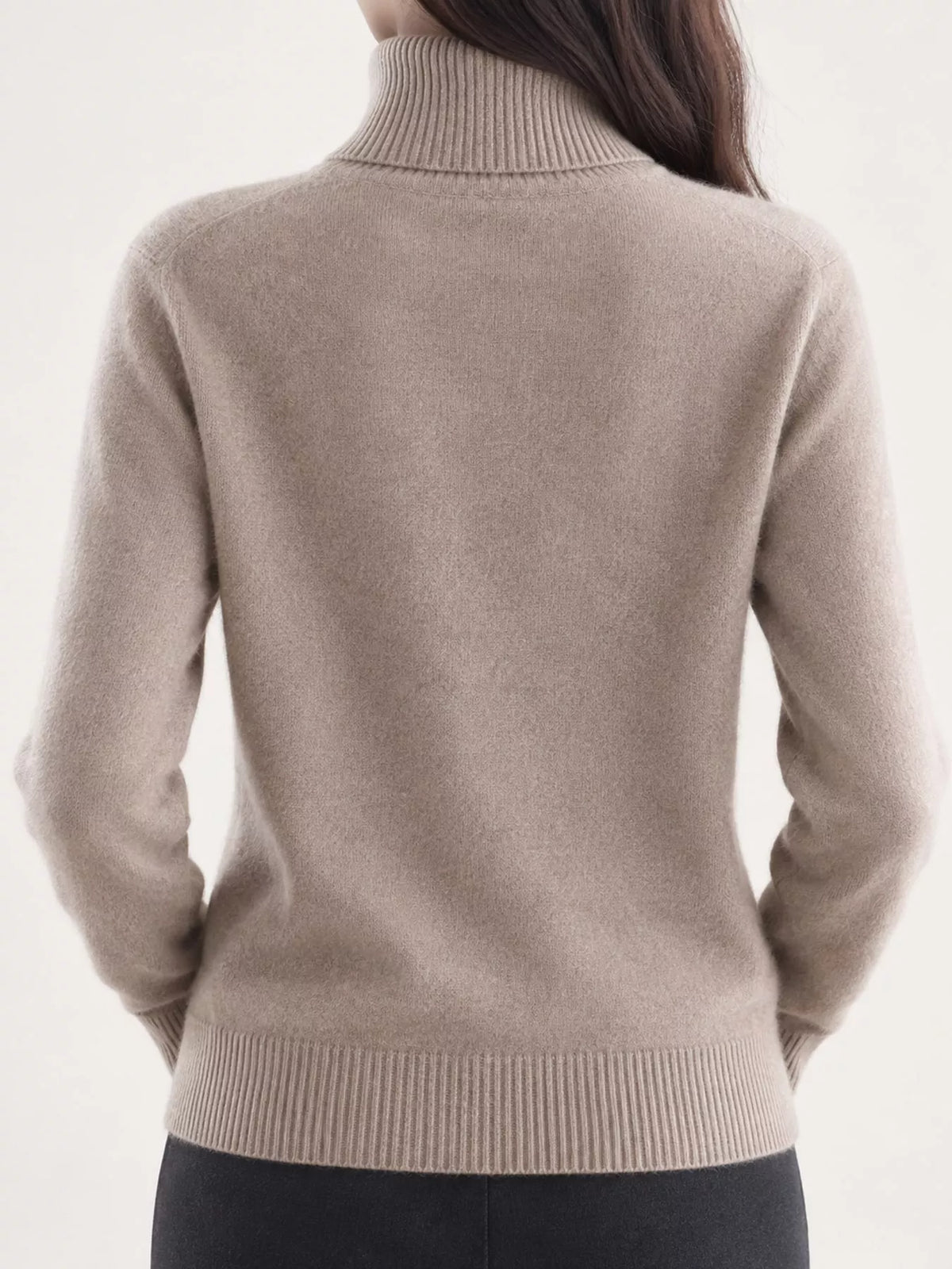 Full Size Turtleneck Long Sleeve Sweater Plus Size - Camel - View 78