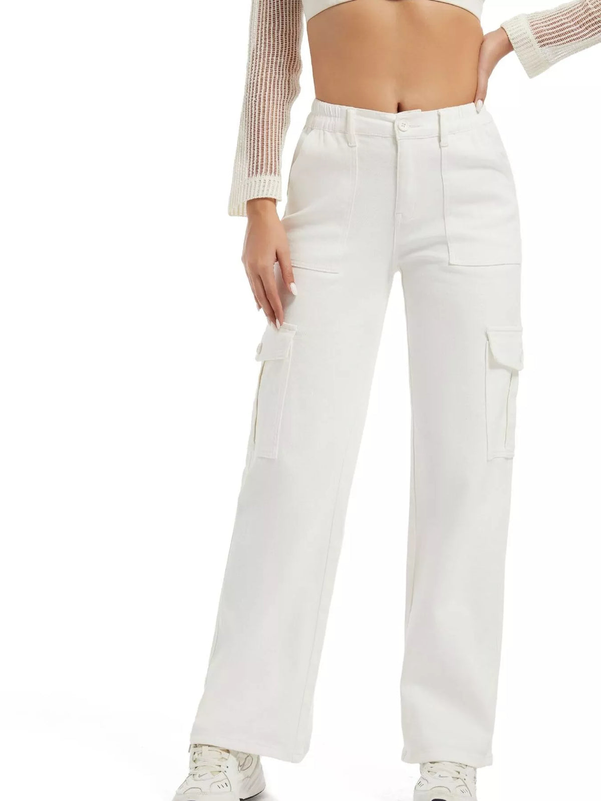 High-Waisted Cargo Jeans - All Colors - View 3