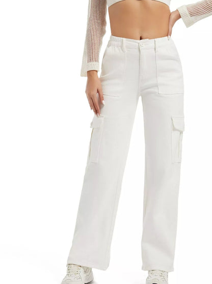 High-Waisted Cargo Jeans - All Colors - View 3
