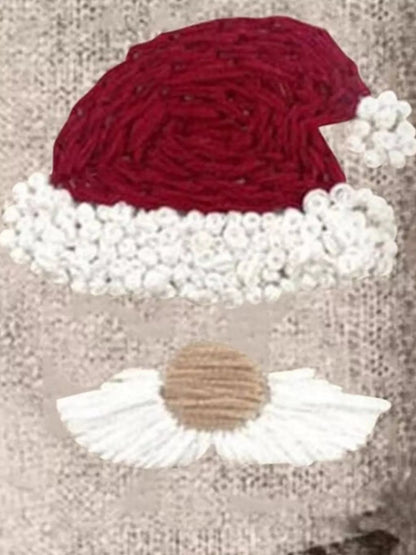 Christmas Graphic Dropped Shoulder Sweater - Beige - View 2