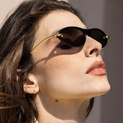 Cat-Eye Sunglasses - Black - View 2