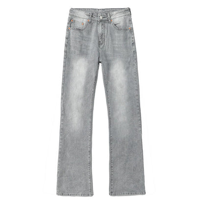 Cleanfit Smoke Gray Jeans Men  Slim Fit Straight Leg Slightly Flared Pants Vintage Vibe Casual Pants